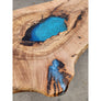 Handcrafted, Live Edge Blue Resin Coffee/Side Table