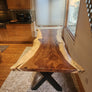 95"L Live Edge Acacia Slab Dining Table