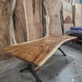 Available now! 99"L Solid Slab Acacia wood table