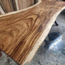 Available now! 99"L Solid Slab Acacia wood table