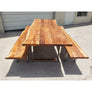 96"L Rustic-Styled, Live Edge Acacia Wood Table and Bench Set
