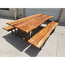 96"L Rustic-Styled, Live Edge Acacia Wood Table and Bench Set