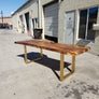 95"L x 30-35-36"W Live Edge Camphor Wood Slab table