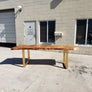 95"L x 30-35-36"W Live Edge Camphor Wood Slab table