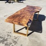 95"L x 30-35-36"W Live Edge Camphor Wood Slab table