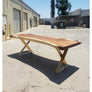 Rustic Style, 99"L Solid Slab Acacia wood table