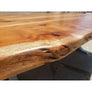 108"L Live Edge wood table with Custom Steel legs