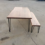 Live Edge Acacia wood table and bench set - Specialty legs