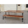 Live Edge Acacia wood table and bench set - Specialty legs