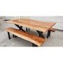 Live Edge, Acacia Wood Table and Bench Set
