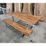 Petite Live Edge Acacia wood Table & Bench Set