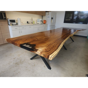 155"L Live Edge Acacia Wood Slab Conference Table