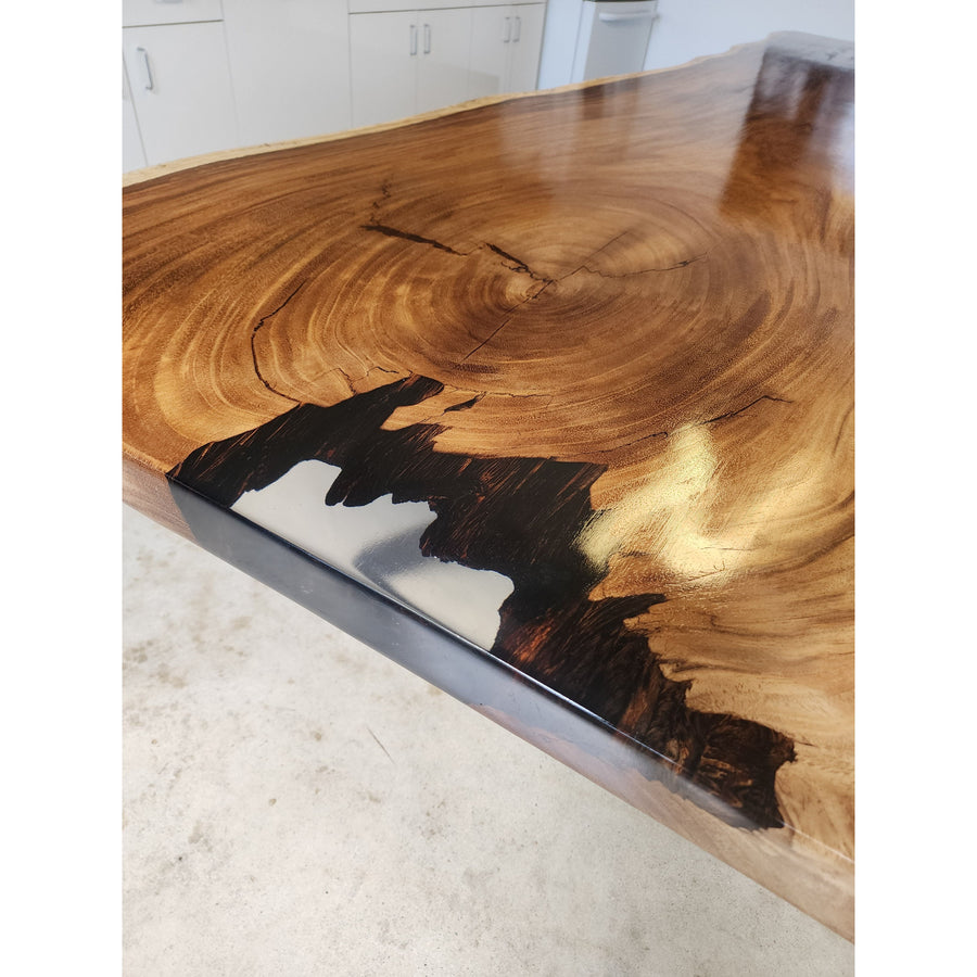 155"L Live Edge Acacia Wood Slab Conference Table