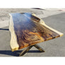96"L Custom Stained, Solid Slab Acacia Wood Table