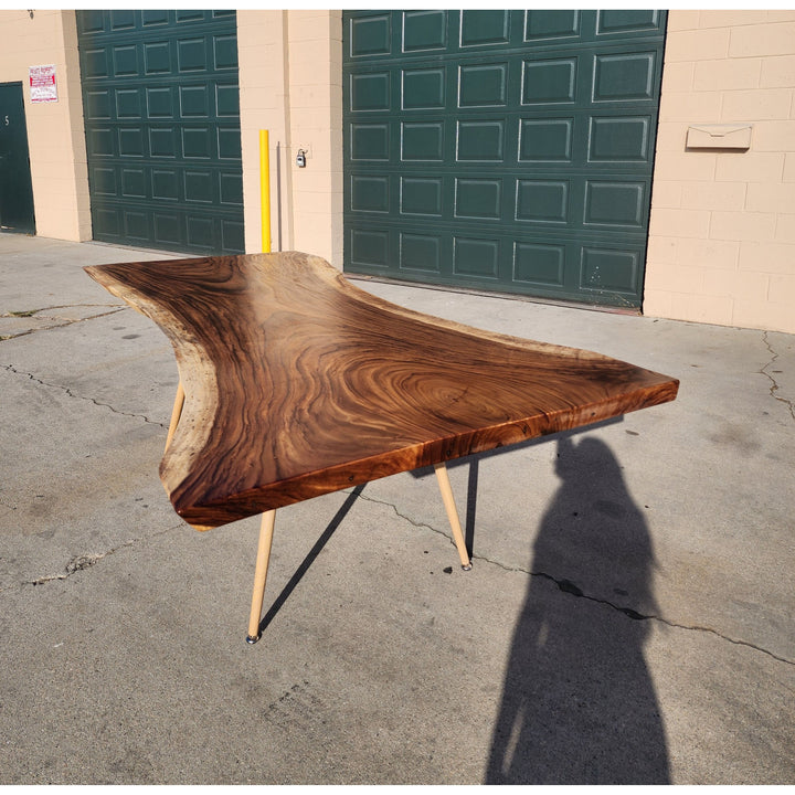 99"L Solid Slab Acacia wood table