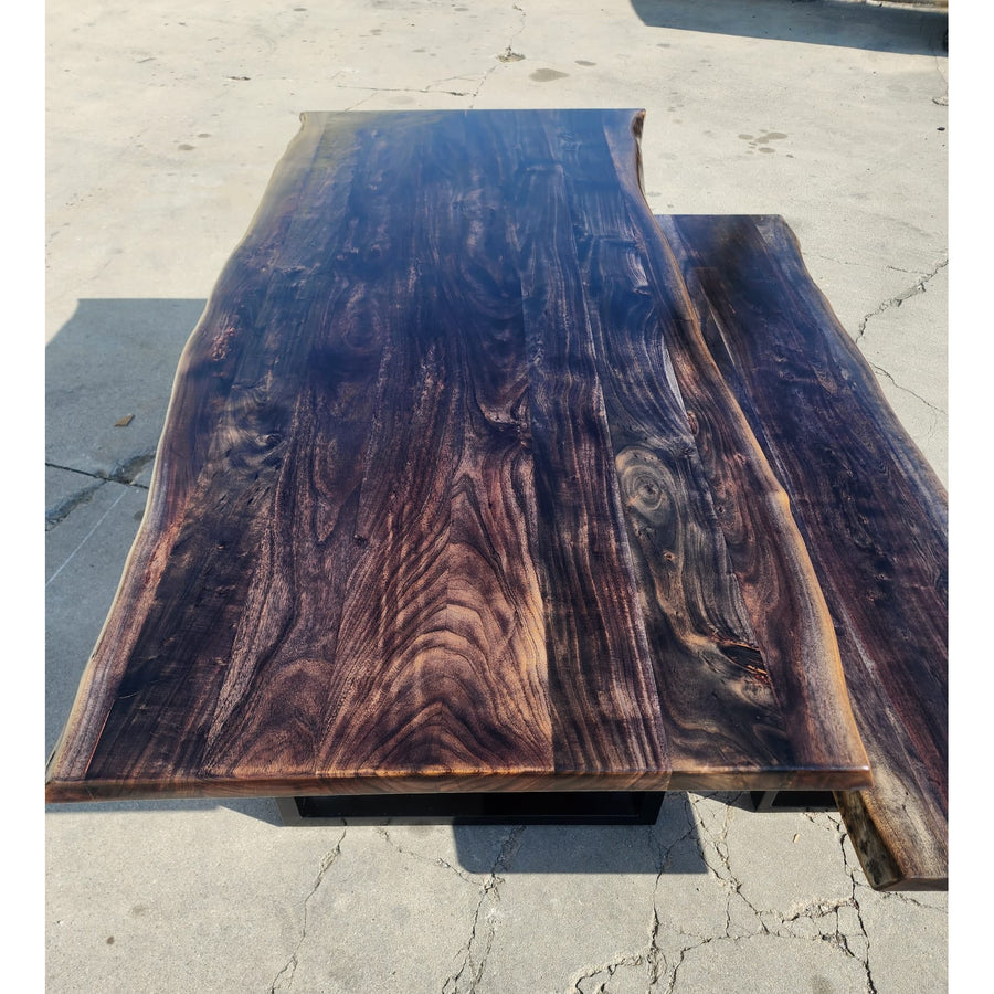 Live edge Acacia wood Table and Bench Set