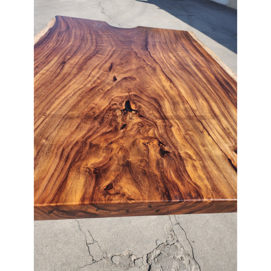 Petite Solid Acacia Wood Slab Dining Table