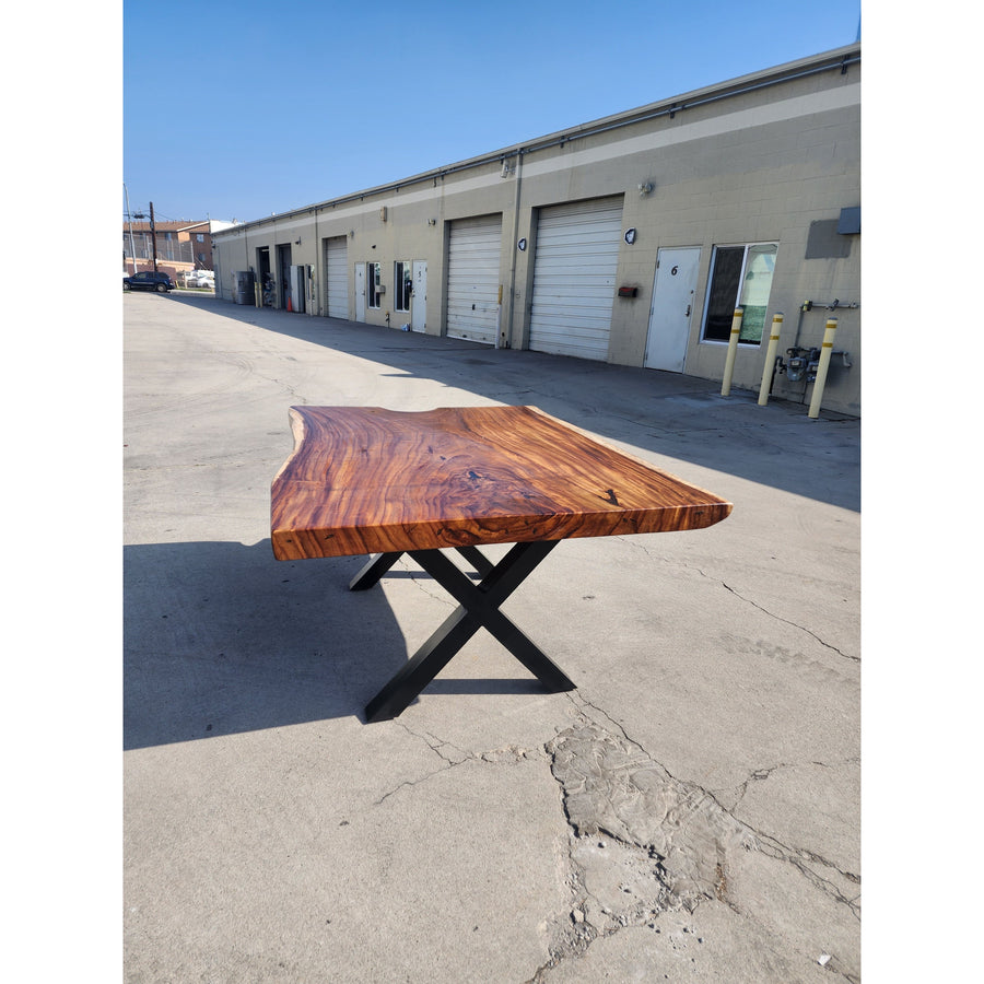 Petite Solid Acacia Wood Slab Dining Table
