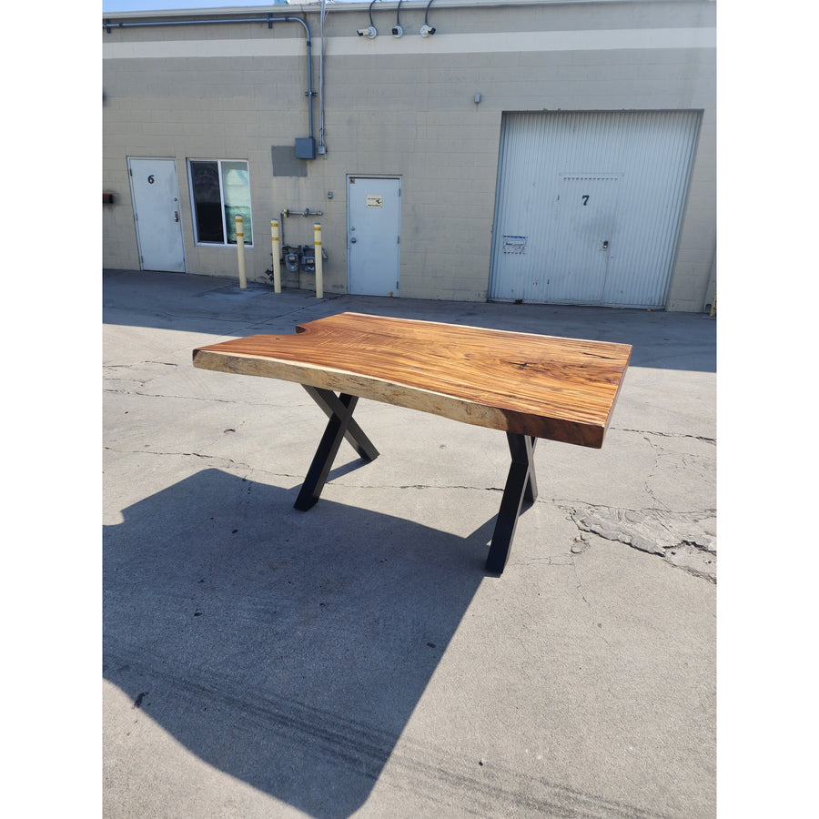 Petite Solid Acacia Wood Slab Dining Table
