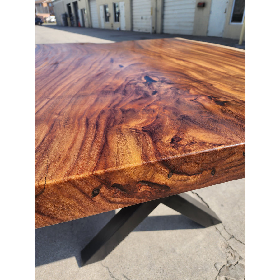 Petite Solid Acacia Wood Slab Dining Table