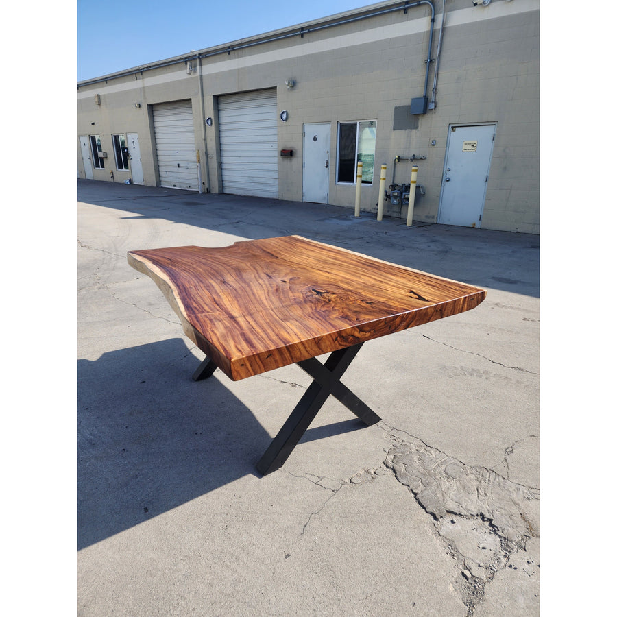 Petite Solid Acacia Wood Slab Dining Table