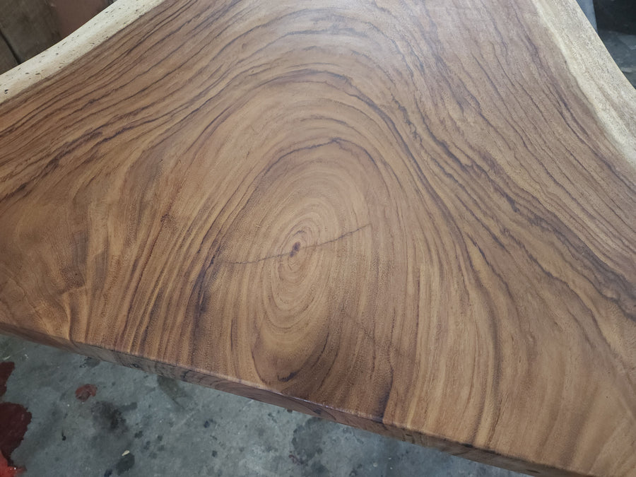 Available now! 99"L Solid Slab Acacia wood table