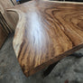 Available now! 99"L Solid Slab Acacia wood table