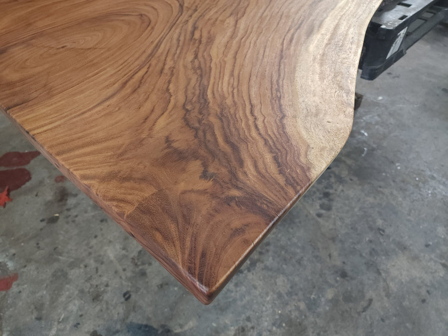 Available now! 99"L Solid Slab Acacia wood table