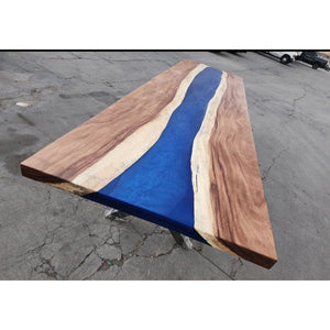 13ft Live edge Blue resin river Table