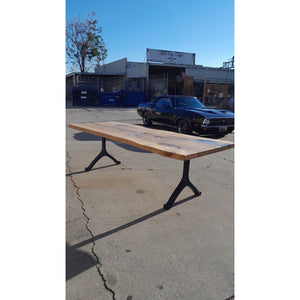 Available now! 96"L Live Edge White Oak, Solid Wood Slab Table