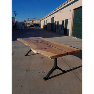 Available now! 96"L Live Edge White Oak, Solid Wood Slab Table