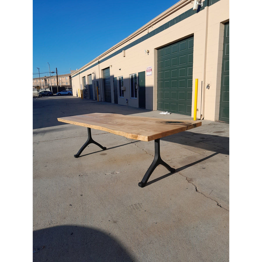 Available now! 96"L Live Edge White Oak, Solid Wood Slab Table