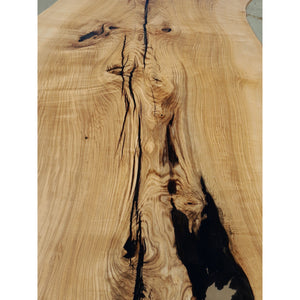 Available now! 96"L Live Edge White Oak, Solid Wood Slab Table