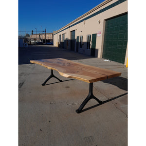 Available now! 96"L Live Edge White Oak, Solid Wood Slab Table