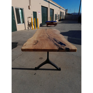 Available now! 96"L Live Edge White Oak, Solid Wood Slab Table