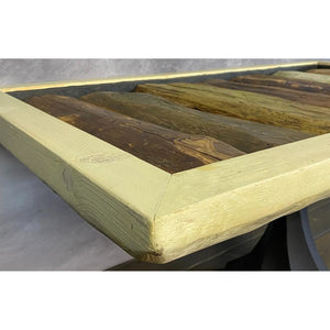 47"L Cream Colored, Reclaimed Wood Side/Coffee Table