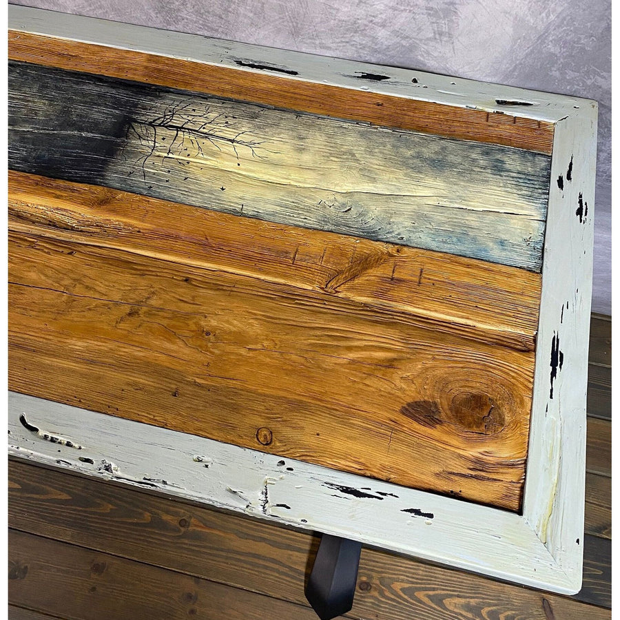 SOLD 55"L Light Edge Reclaimed Coffee Table
