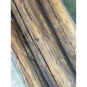 49"L Sliced Log, Light Green Reclaimed Wood Side table