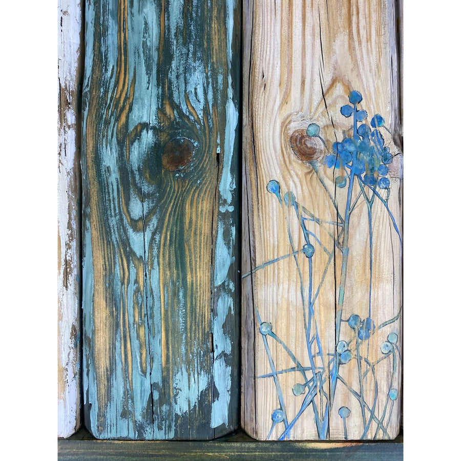 SOLD 46"L Lime Green Reclaimed Wood Coffee Table