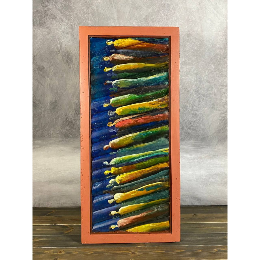 51"L Multicolor Reclaimed Wood Coffee/Side Table
