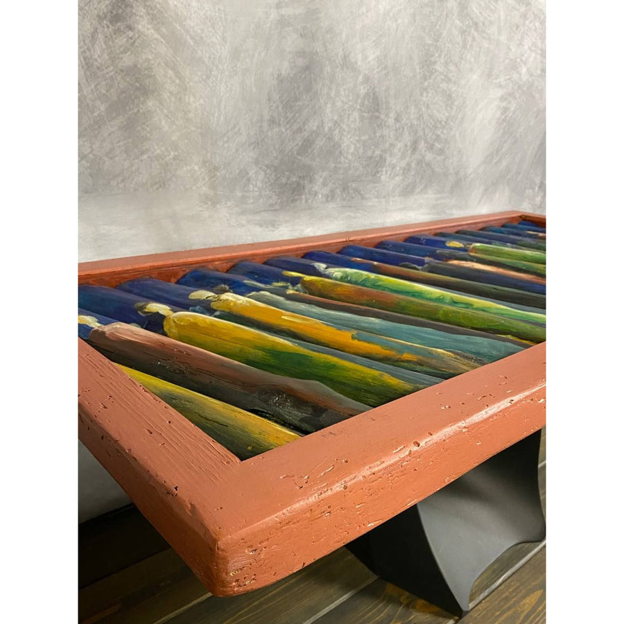 51"L Multicolor Reclaimed Wood Coffee/Side Table