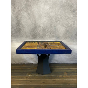 29" Royal Blue Reclaimed Wooden Coffee Table