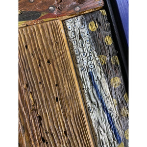 29" Royal Blue Reclaimed Wooden Coffee Table
