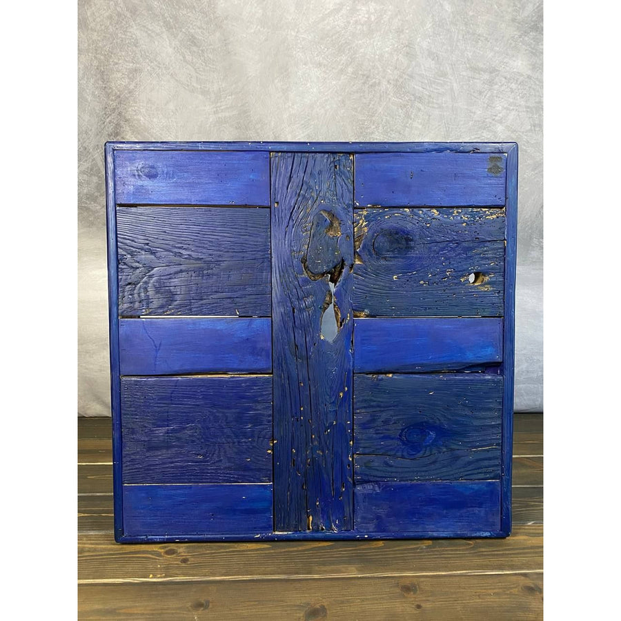 29" Royal Blue Reclaimed Wooden Coffee Table