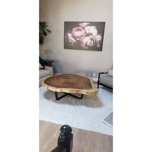 Live Edge, Solid Round Slab Table