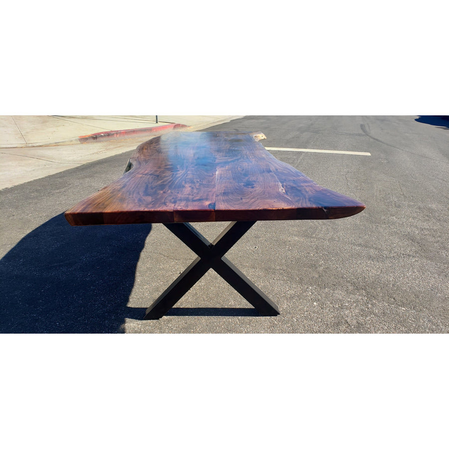 Finely Handcrafted, Custom Stained Live Edge Acacia wood table