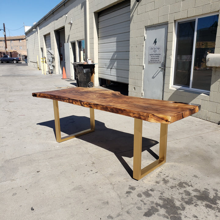 118 Large Live Edge Table, Wood Slab, Metal or wood Base – ARKA