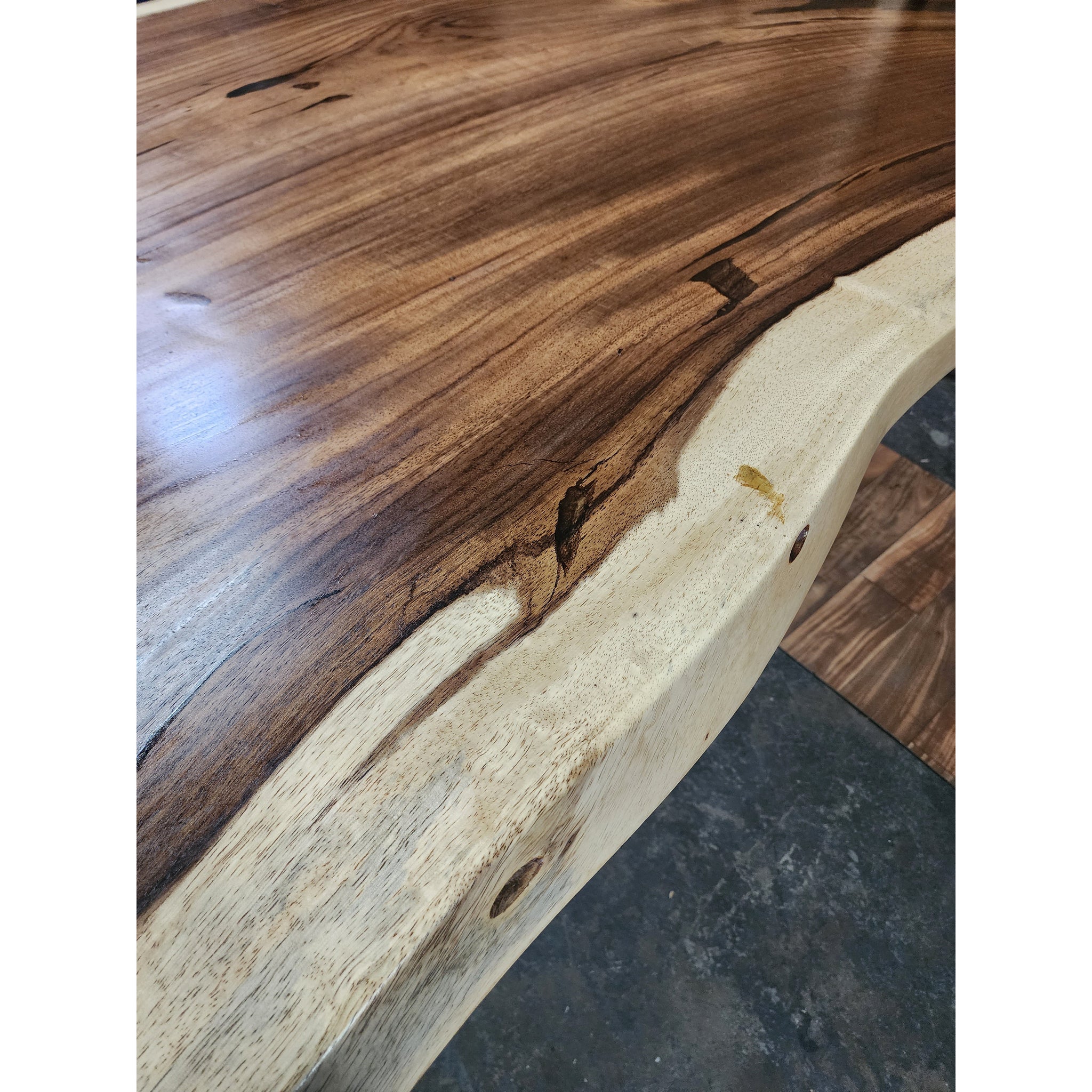 96L Live Edge Acacia Wood Dining Table – Alive Edge Designs