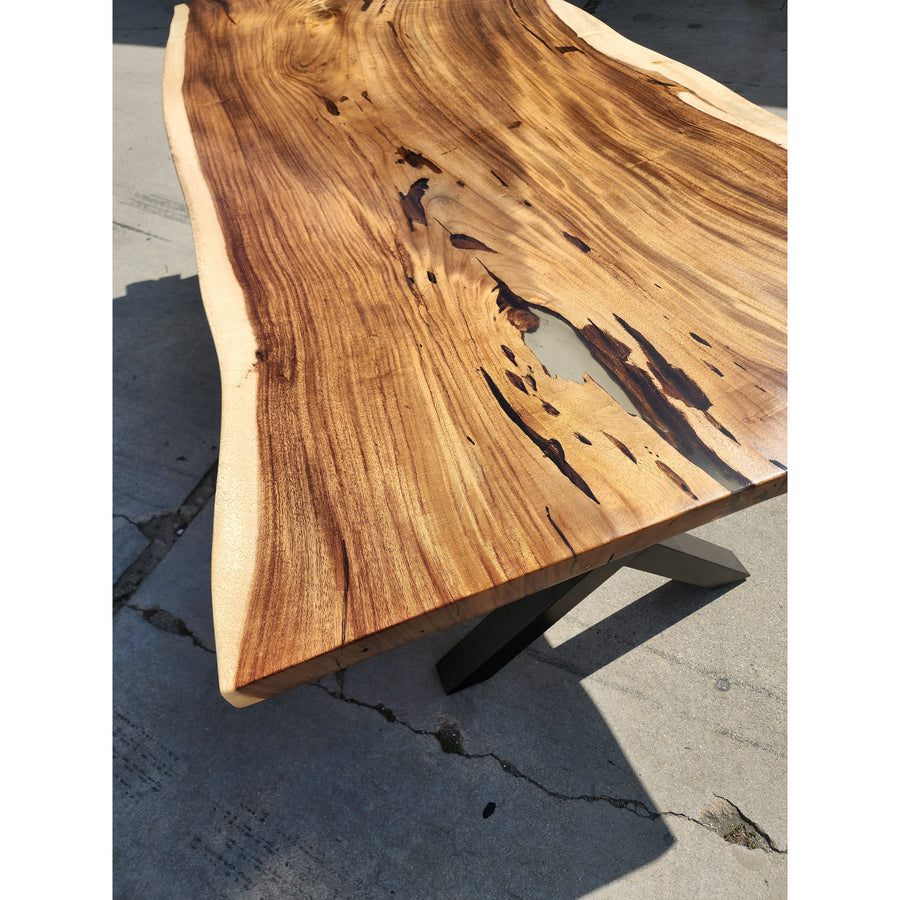 Now Available! 91"L Live edge Acacia wood slab table