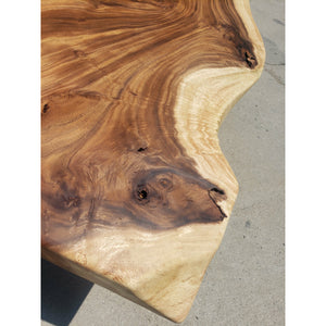 Rustic Style, 99"L Solid Slab Acacia wood table